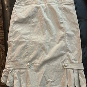 Ann Taylor Cream Midi Skirt